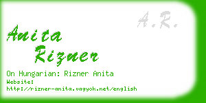 anita rizner business card